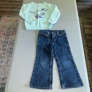 Dinosaur Sweater with Sonoma Jeans Bundle Size 4T